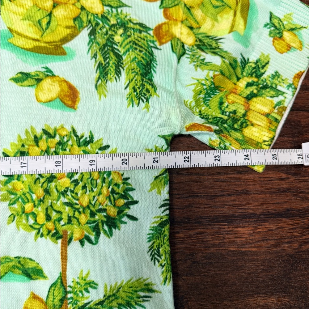 Talbots Elbow Sleeve Lemon Trees Print Pullover Sweater Sz L NWT Grandmacore - Picture 12 of 14